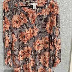 Rebecca Malone Pink and Silver Sparkly Top / XL / New With Tags